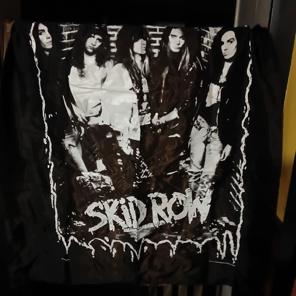 1989 Skid Row Polyester Wall Banner Vintage